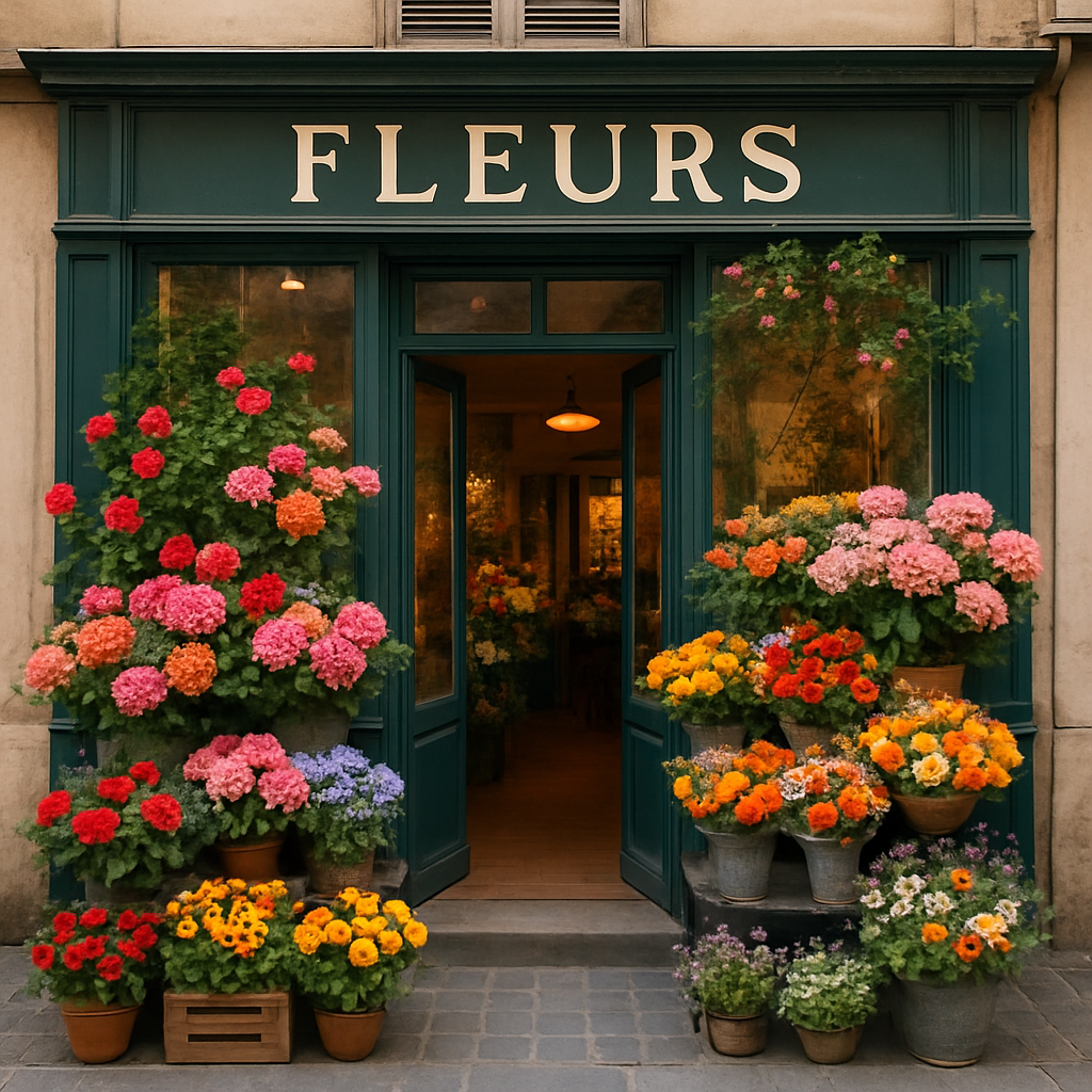 A beautiful flower shop in Paris